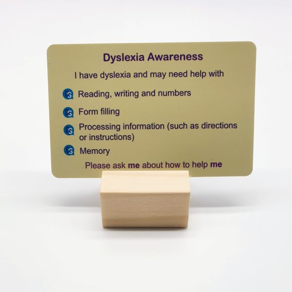 Dyslexia awareness card