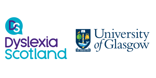 University of Glasgow logo alongside Dyslexia Scotland's.