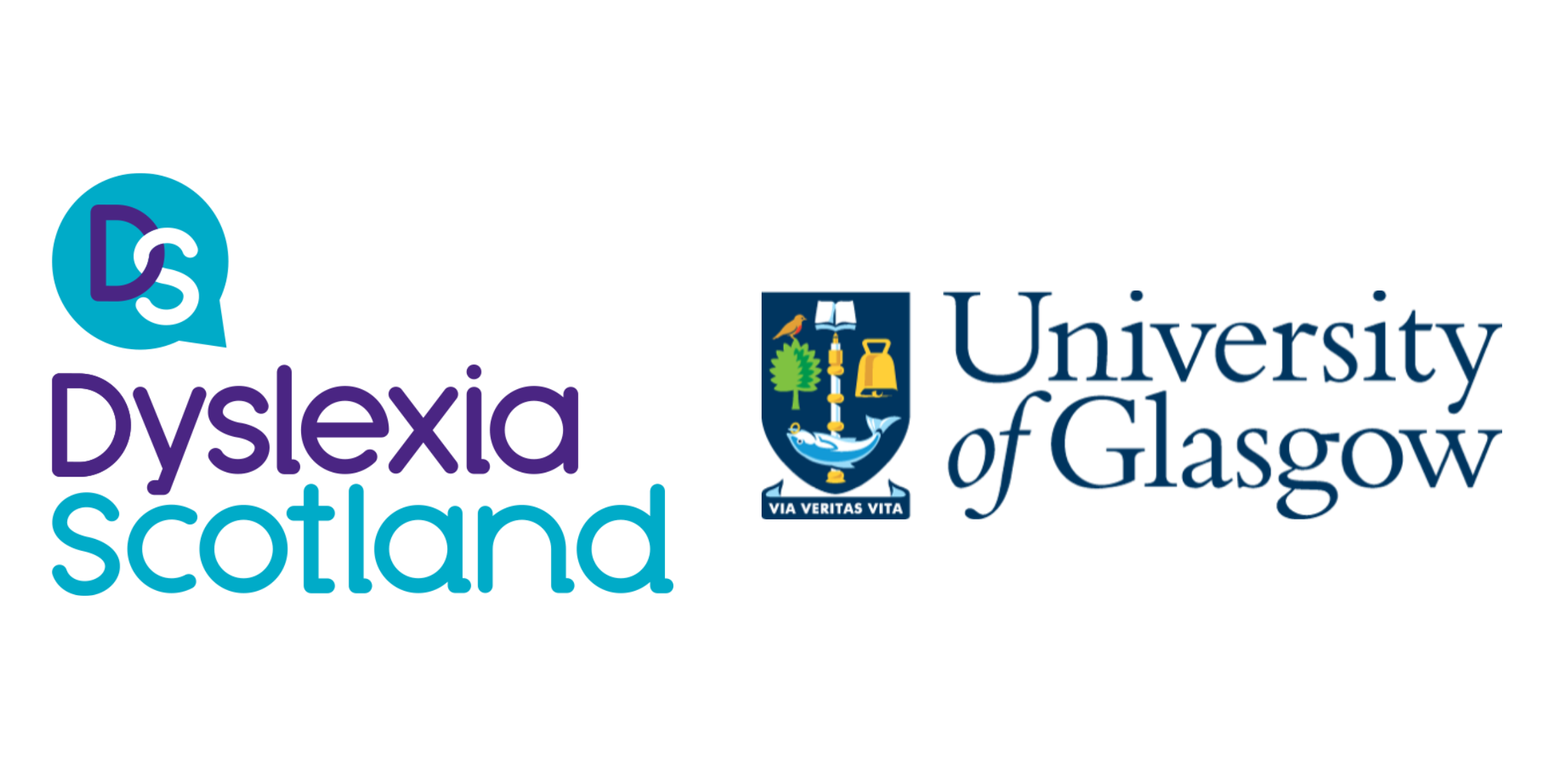 University of GLasgow logo alongside Dyslexia Scotland's.