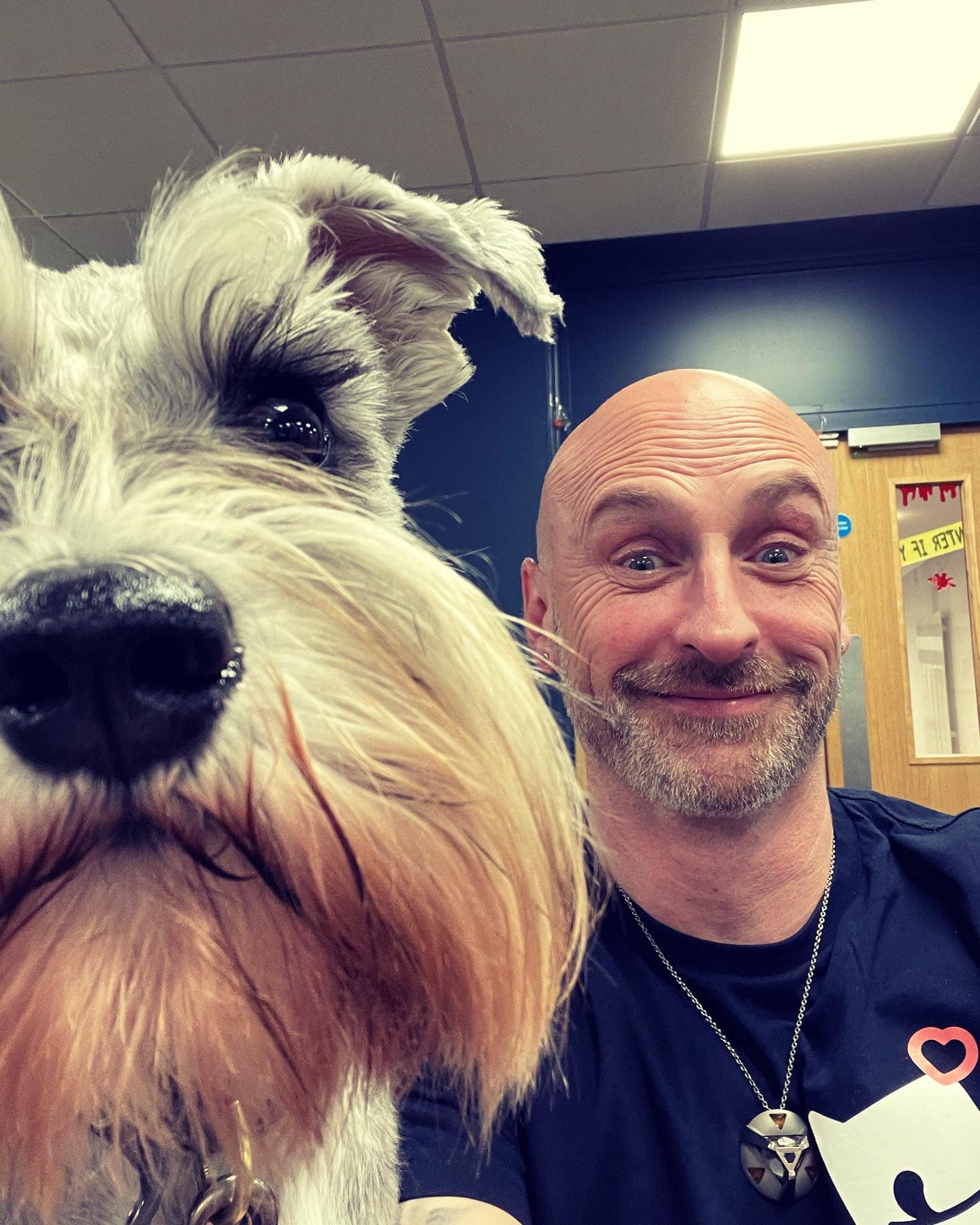 Mark with his fluffy white dog