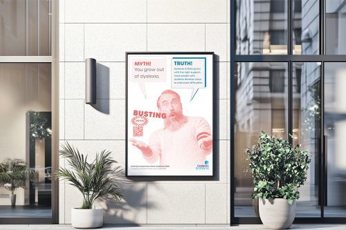 Poster on the exterior of a building