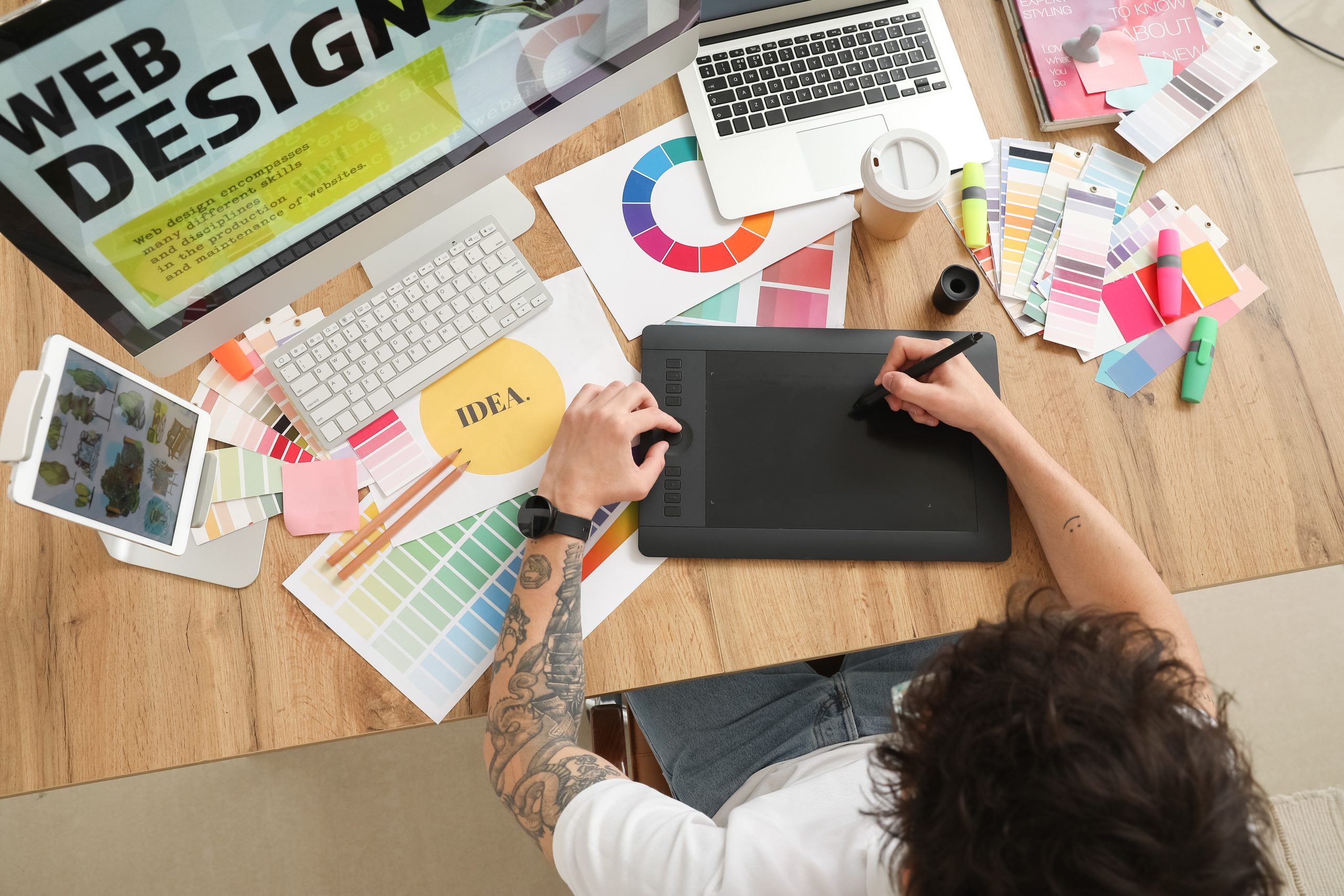 A designer at work.