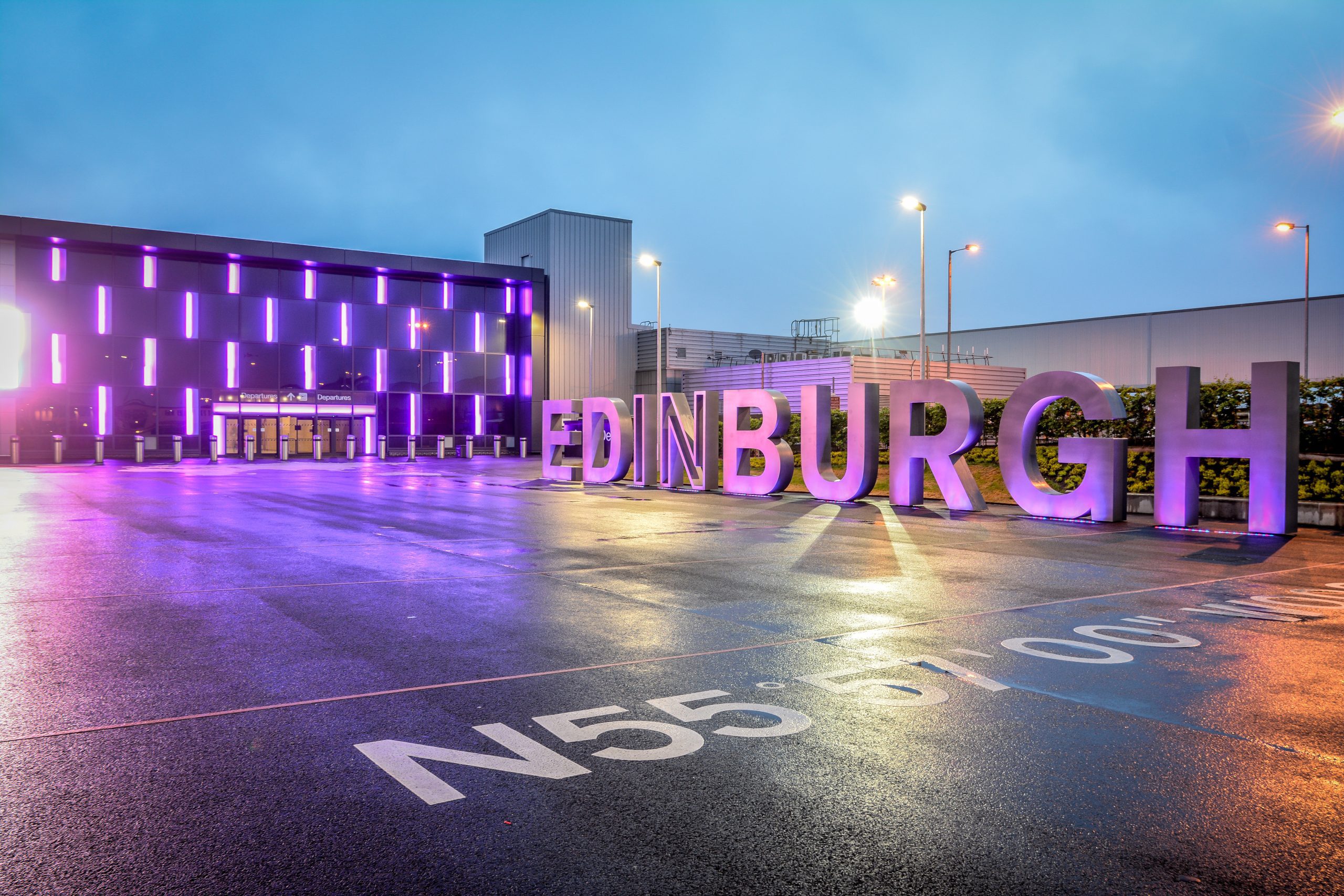 The main entrance to Edinburgh Airport.