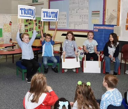 The pupils taking part in a lesson