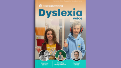 Copy of Dyslexia Voice against a lilac background