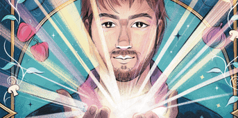 Illustration of hands holding a mysterious light source