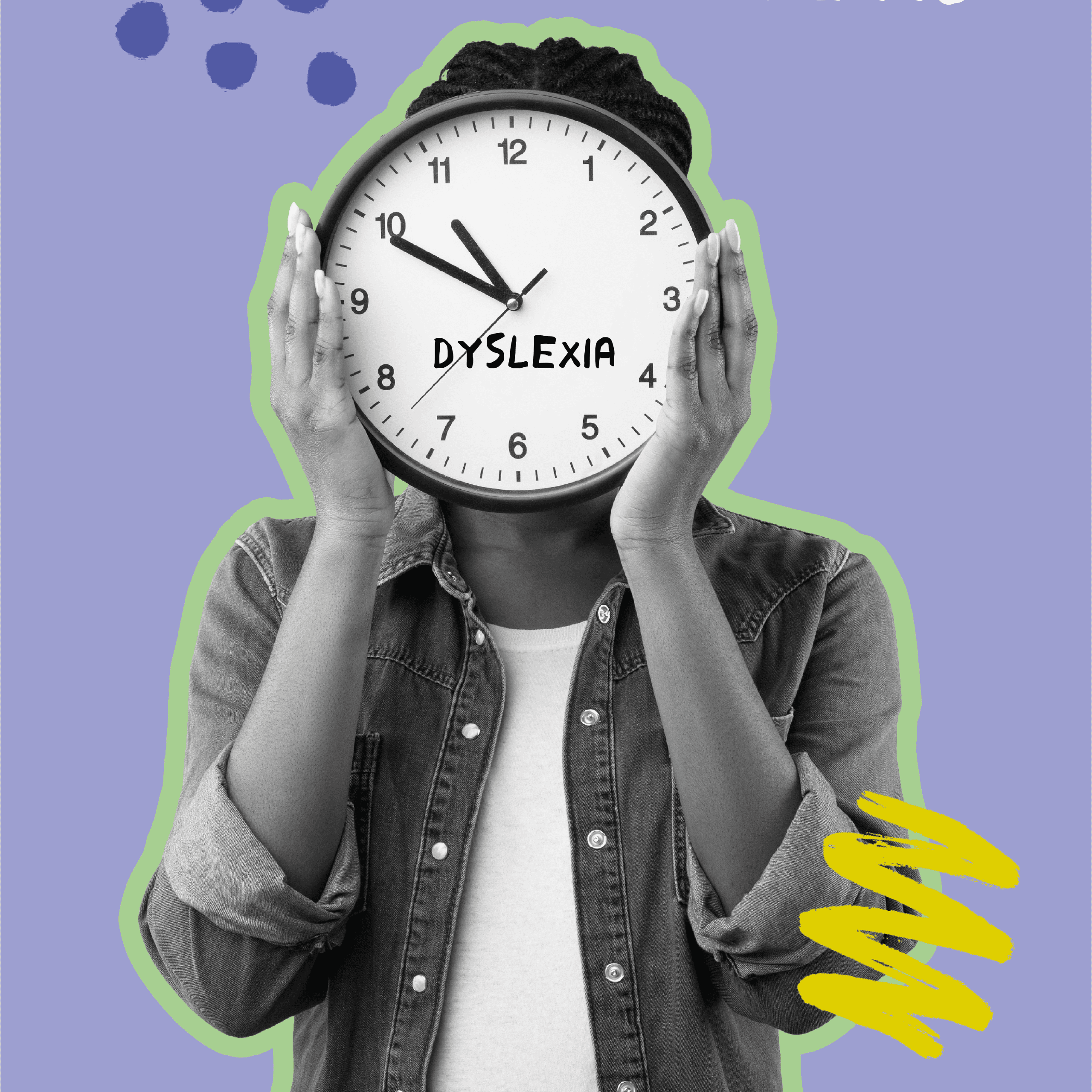 A person holding a clock in front of their face